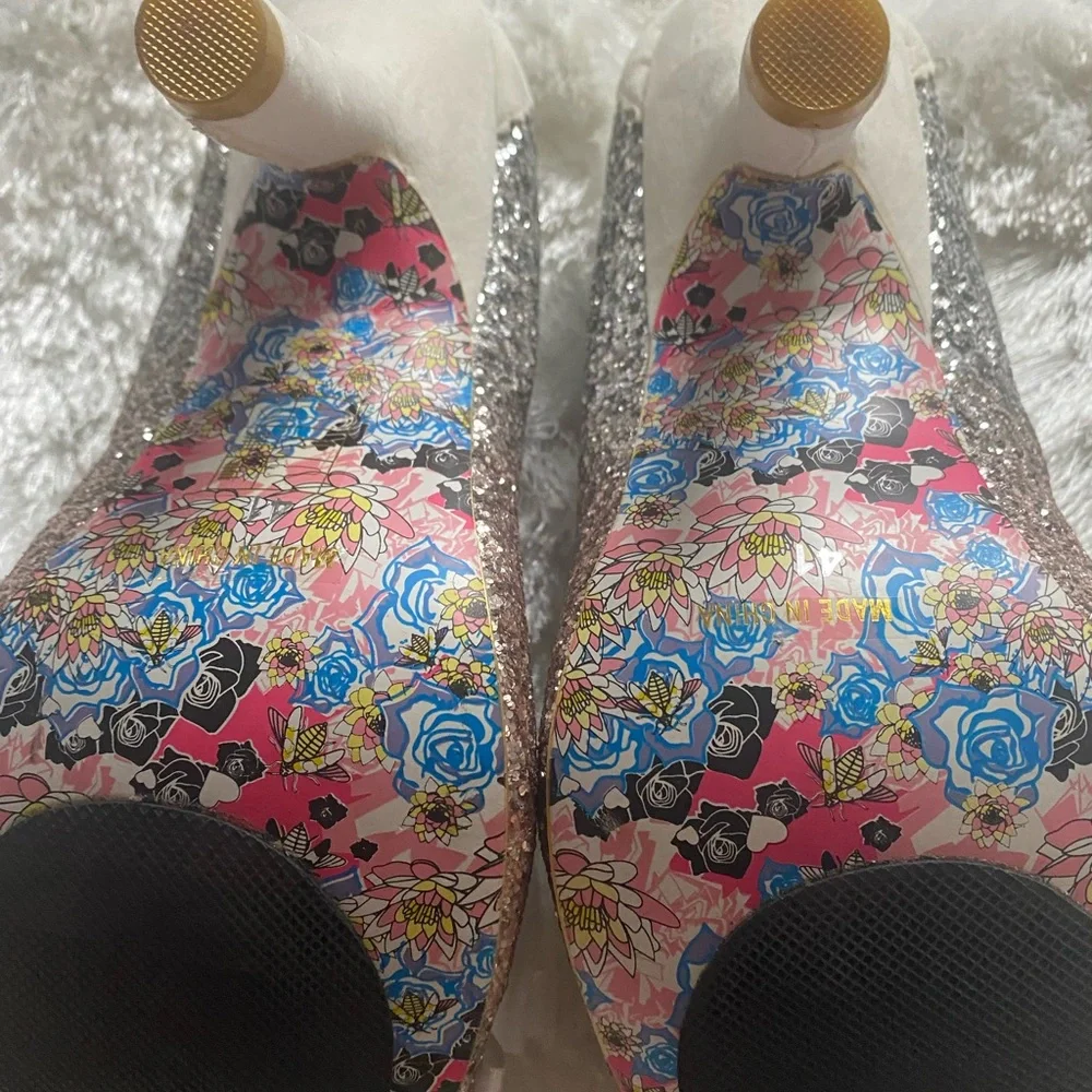 IRREGULAR CHOICE Women’s Ombre Glitter Bow Heels